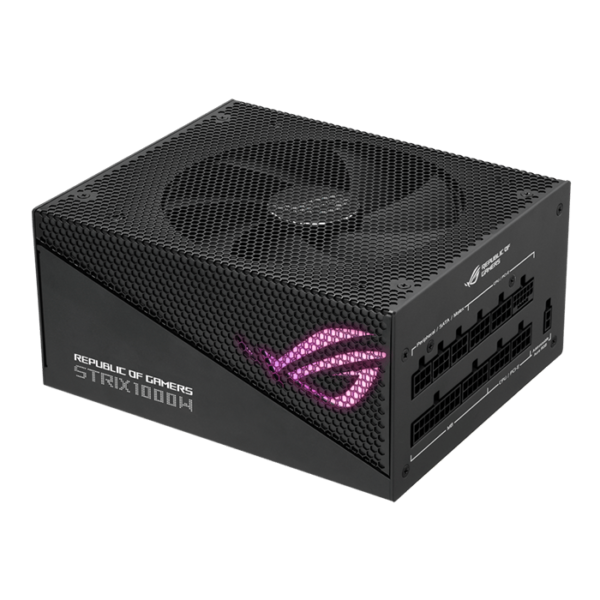 Asus ROG STRIX 1000W Aura Edition ATX Power Supply Unit, 80 PLUS Gold Certification, Full Modular, 135mm Axial-tech Fan, 0dB Technology, PCIe Gen 5.0, ARGB Lighting, Black