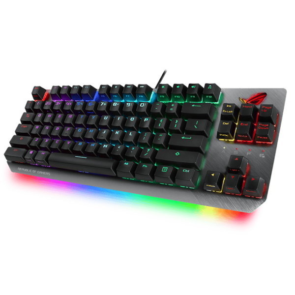 ROG Strix Scope NX TKL wired mechanical RGB gaming keyboard for FPS games, with ROG NX switches, aluminum frame, and Aura Sync lighting