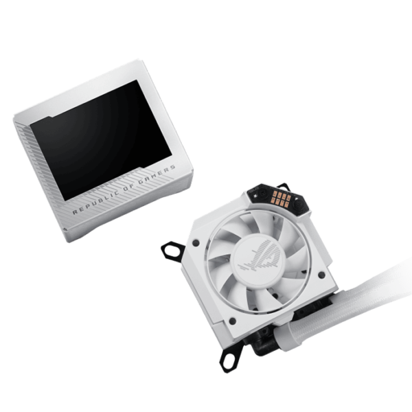 ASUS ROG RYUJIN III 360 ARGB Liquid CPU Cooler, 360mm Radiator, 3.5″ Full Color LCD, 3x 120mm Magnetic Daisy-chainable Fan, 21.08 CFM Airflow, 2200 RPM Speed, PWM/ DC Control, White