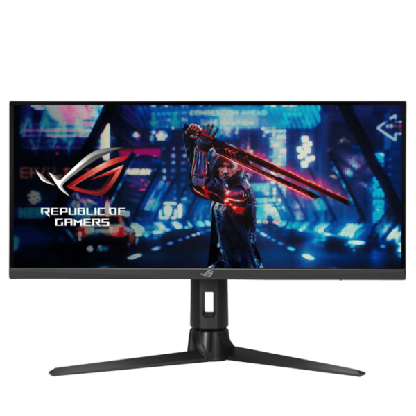 ROG Strix XG309CM Gaming Monitor – 30 inch (29.5 inch viewable) 2560x1080, overclocking 220Hz* (Above 144Hz), 1ms (GTG), Fast IPS, Extreme Low Motion Blur Sync, USB Type-C, 110% sRGB, G-Sync compatible, KVM support, Tripod socket.