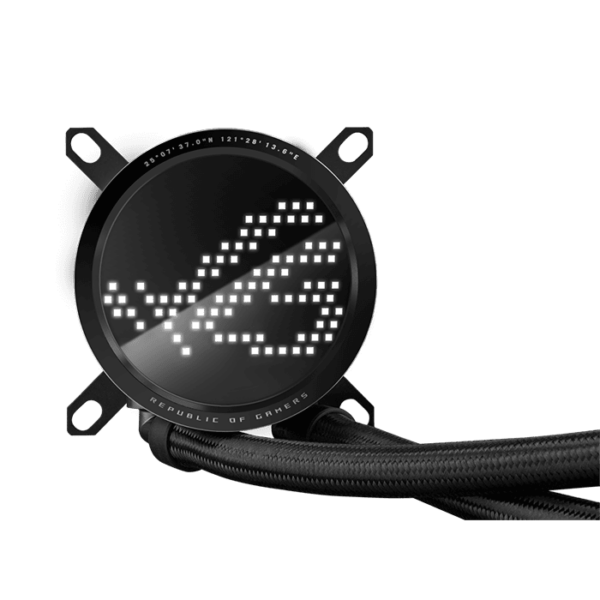 ASUS ROG Ryuo III 240 all-in-one CPU liquid color with Asetek 8th gen pump solution, Anime Matrix LED Display and ROG ARGB cooling fans