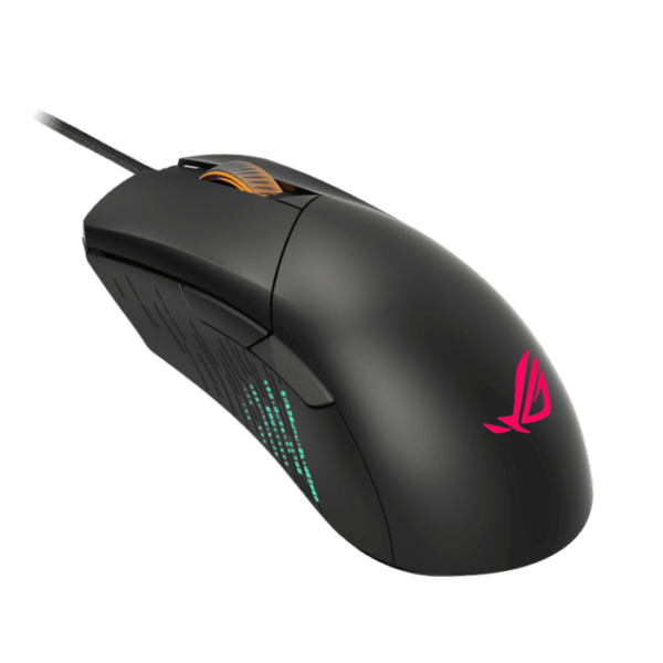 AsusROG Gladius III  Classic asymmetrical gaming mouse with specially tuned 26,000 dpi with 1% deviation, instant button actuation, exclusive Push-Fit Switch Socket II, laser-engraved ROG aesthetic