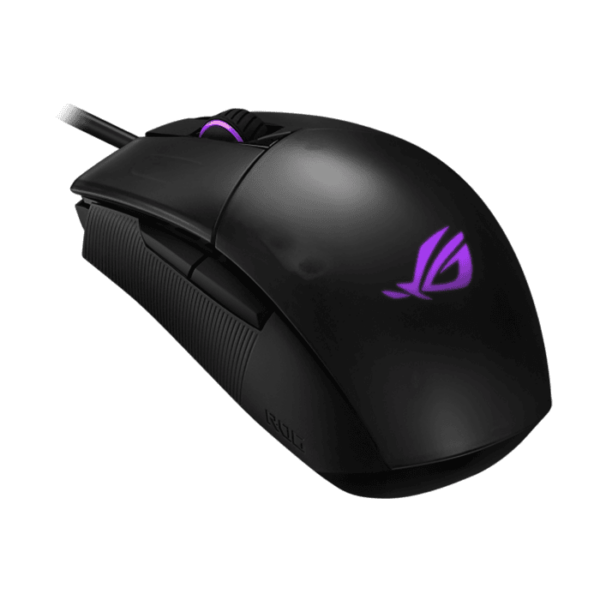 Asus ROG Strix Impact II ambidextrous, ergonomic gaming mouse featuring 6,200 dpi optical sensor, lightweight design and Aura Sync RGB lighting