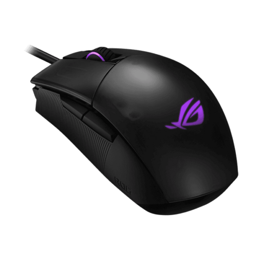 Asus ROG Strix Impact II ambidextrous, ergonomic gaming mouse featuring 6,200 dpi optical sensor, lightweight design and Aura Sync RGB lighting