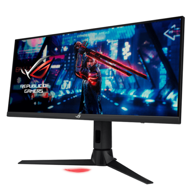 ROG Strix XG309CM Gaming Monitor – 30 inch (29.5 inch viewable) 2560x1080, overclocking 220Hz* (Above 144Hz), 1ms (GTG), Fast IPS, Extreme Low Motion Blur Sync, USB Type-C, 110% sRGB, G-Sync compatible, KVM support, Tripod socket.