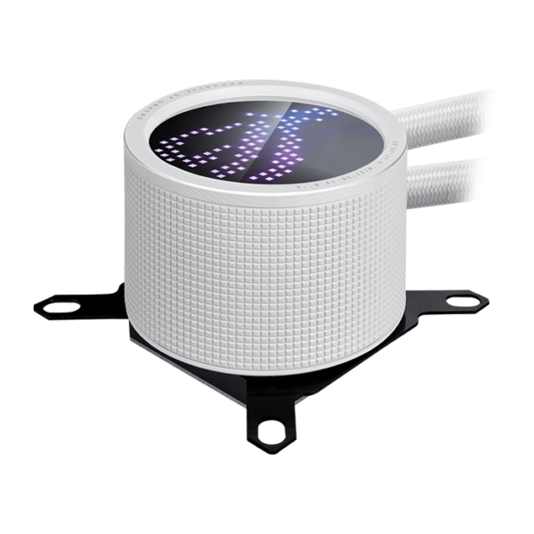 ASUS ROG Ryuo III 360 white edition all-in-one liquid CPU cooler with Asetek 8th gen pump solution, Anime Matrix LED Display and ROG ARGB cooling fans