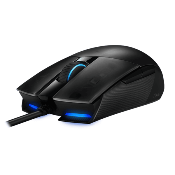 Asus ROG Strix Impact II ambidextrous, ergonomic gaming mouse featuring 6,200 dpi optical sensor, lightweight design and Aura Sync RGB lighting