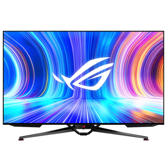 ROG Swift OLED PG42UQ gaming monitor – 41.5-inch 4K, OLED, 138Hz (overclocked), 0.1 ms (GTG), G-SYNC® compatible, anti-glare micro-texture coating, custom heatsink, uniform brightness, 98% DCI-P3, true 10-bit, HDMI® 2.1, DisplayPort™ 1.4