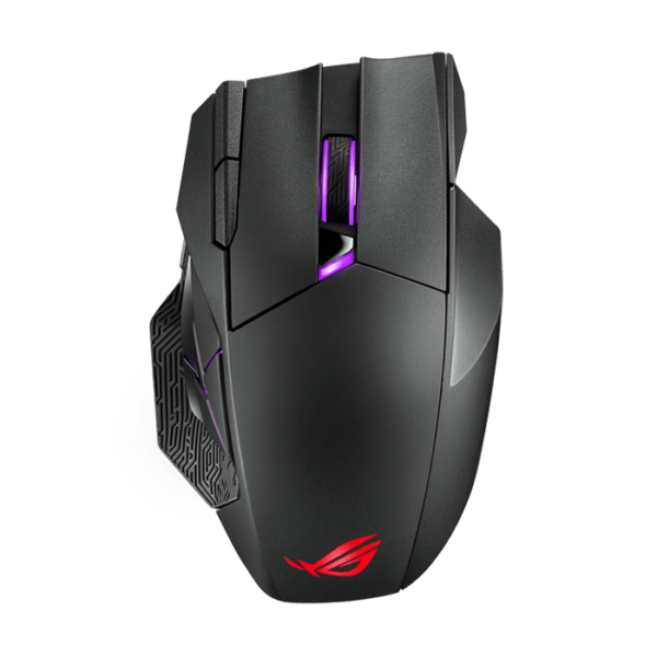 Asus ROG P707 Spatha X Wireless gaming mouse with dual-mode connectivity (wired / 2.4 GHz) with magnetic charging stand, 12 programmable buttons,