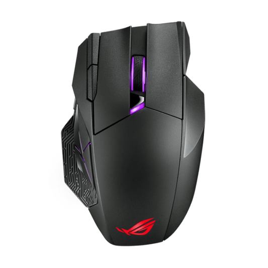 Asus ROG P707 Spatha X Wireless gaming mouse with dual-mode connectivity (wired / 2.4 GHz) with magnetic charging stand, 12 programmable buttons,