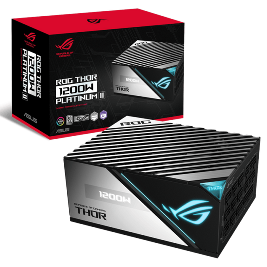 Asus Rog Thor 1200W Platinum II ATX Power Supply Unit, 80 Plus Platinum Efficiency, ARGB Aura Sync, 100-240Vac AC Input Range, 1200W Total Output