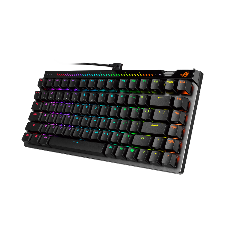 ASUS ROG Falchion Ace 75 HE black 75% magnetic gaming keyboard – top view -Black