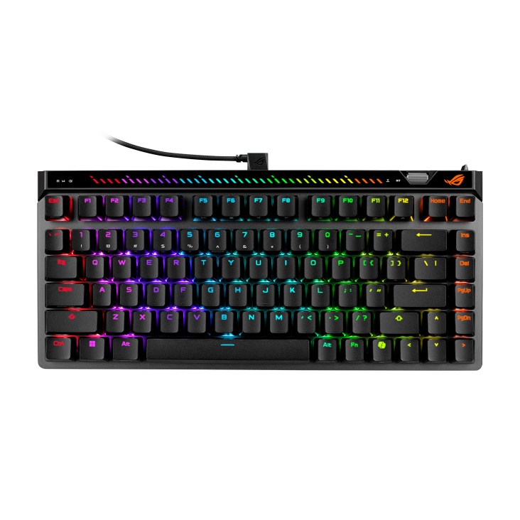 ASUS ROG Falchion Ace 75 HE black 75% magnetic gaming keyboard – top view