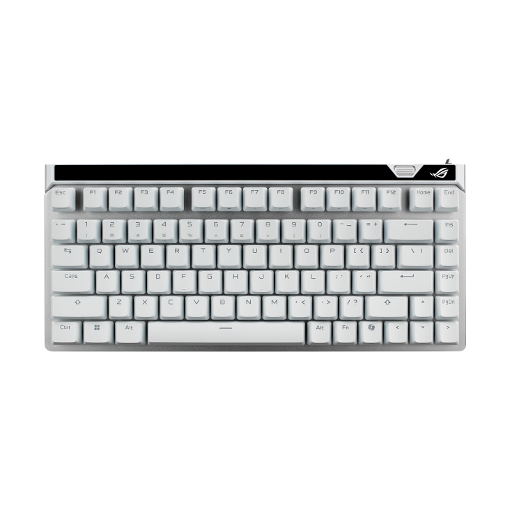 ASUS ROG Falchion Ace 75 HE white 75% magnetic gaming keyboard – top view  - white
