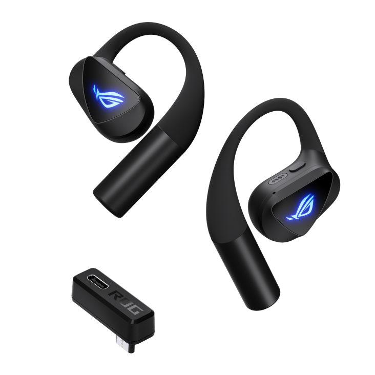 ASUS ROG Cetra Open Wireless Gaming Earbuds – Bluetooth 6.0, 2.4GHz SpeedNova, Black