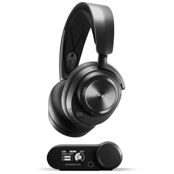 SteelSeries Arctis Nova Pro Wireless – Multi-System Gaming Headset – Premium Hi-Fi Drivers – Active Noise Cancellation – Infinity Power System – PC, PS5, PS4, Switch, Mobile