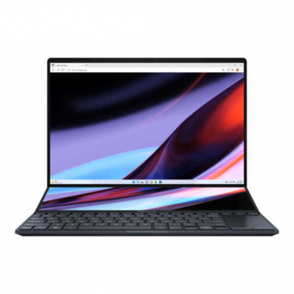 Asus Zenbook Pro 14 Duo OLED UX8402 (2023) Laptop – 13th Gen / Intel Core i9-13900H / 14.5inch 2.8K / 1TB SSD / 32GB RAM / 8GB NVIDIA GeForce RTX 4060 Graphics / Win 11 Home / English & Arabic Keyboard / Black / Middle East Version