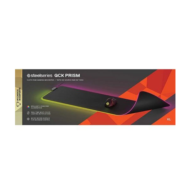 SteelSeries QcK Gaming Surface XL RGB Prism Cloth Mouse Pad - Black
