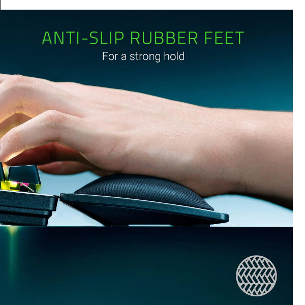 Razer Ergonomic Wrist Rest Pro for Full-Sized Keyboards Cooling Gel Infused Anti-Slip Rubber Base Angled Incline Classic Black RC21-01470100-R3M1