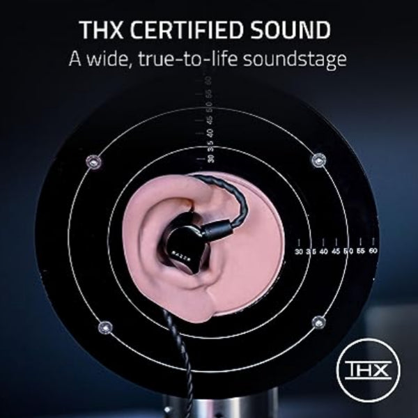 Razer Moray in-Ear Monitor for Streaming: Hybrid Dual Driver Acoustic Design - Ergonomic Low Profile Shape - Passive Noice Isolation - Braided Over-Ear Wires - Custom Ear Tips & Carrying Case - Black