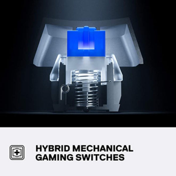 SteelSeries Apex 5 Hybrid Mechanical Gaming Keyboard , Per-Key RGB Illumination ,Aircraft Grade Aluminum Alloy Frame ,OLED Smart Display (Hybrid Blue Switch)