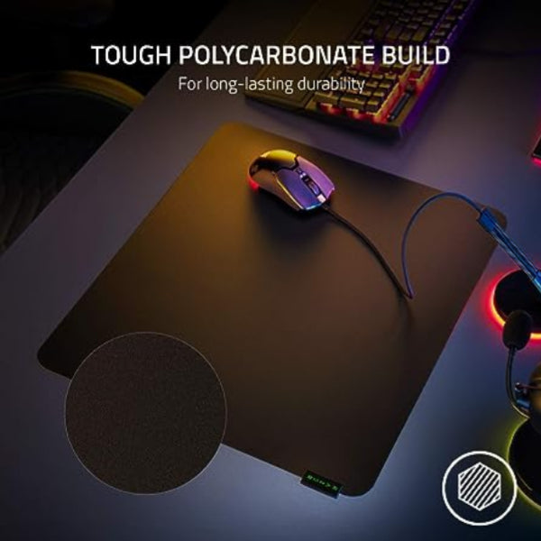 Razer Sphex V3 Hard Gaming Mouse Mat: Ultra-Thin Form Factor - Tough Polycarbonate Build - Adhesive Base - Large