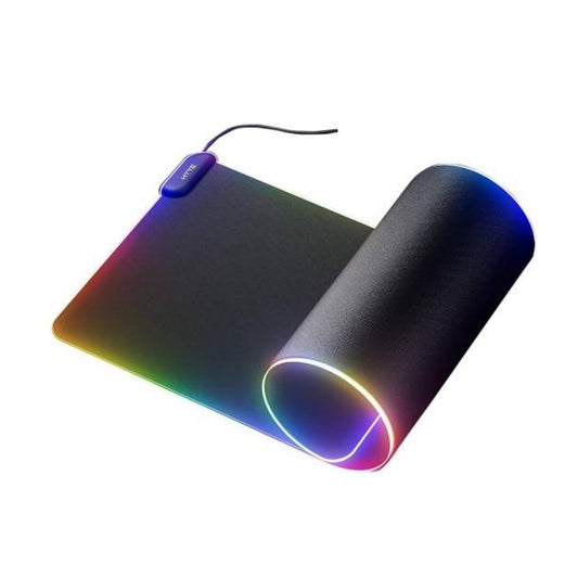 HYTE CNVS qRGB Intense Mouse Pad, 900mm x 370mm Size, Soft Polyester Surface Material, Polyurethane Rubber Base Material, USB C Input Interface, Liquid & Stain Resistant, Black