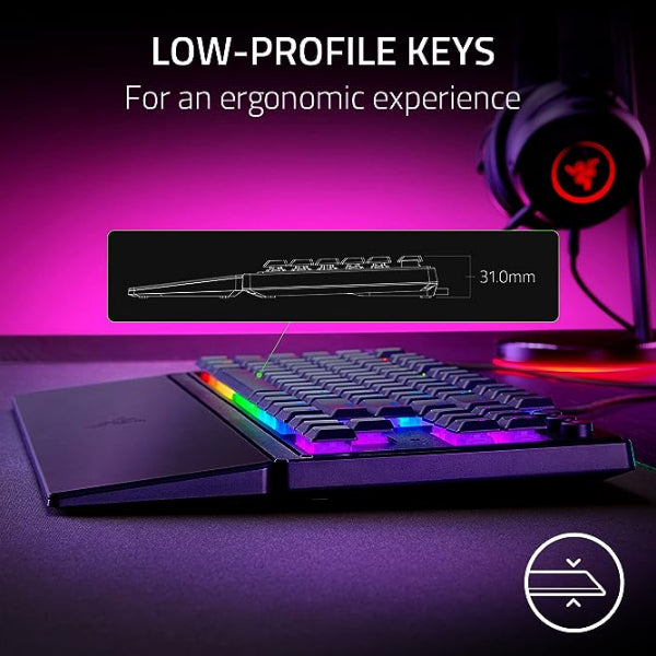 Razer Ornata V3 Tenkeyless - Low Profile Gaming Mechanical Membrane Wired Keyboard-Black