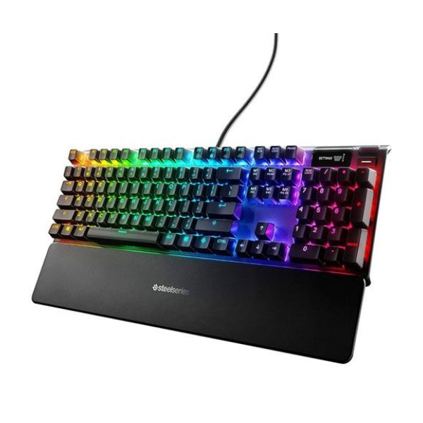 SteelSeries Apex Pro Mechanical Gaming Keyboard, Adjustable Actuation Switches, OLED Smart Display, RGB Backlit - Black