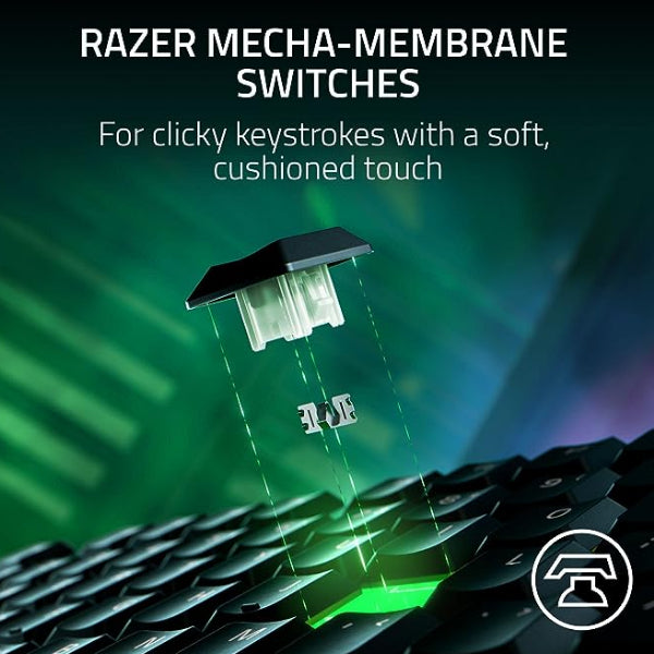 Razer Ornata V3 Tenkeyless - Low Profile Gaming Mechanical Membrane Wired Keyboard-Black