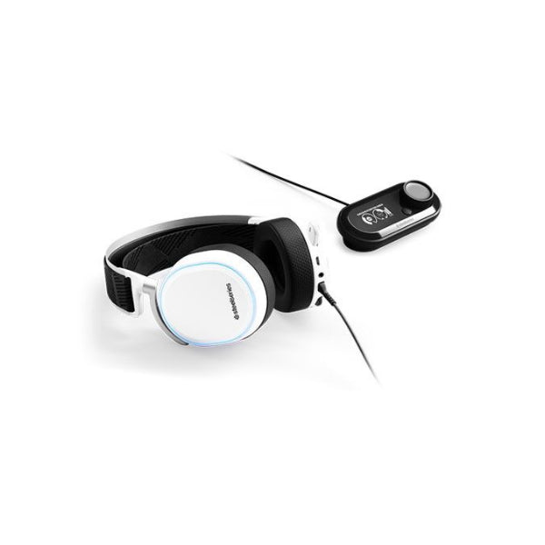 SteelSeries Arctis Pro + GameDAC Gaming Headset, Dedicated DAC And Amplifier, Audiophile - White / Black