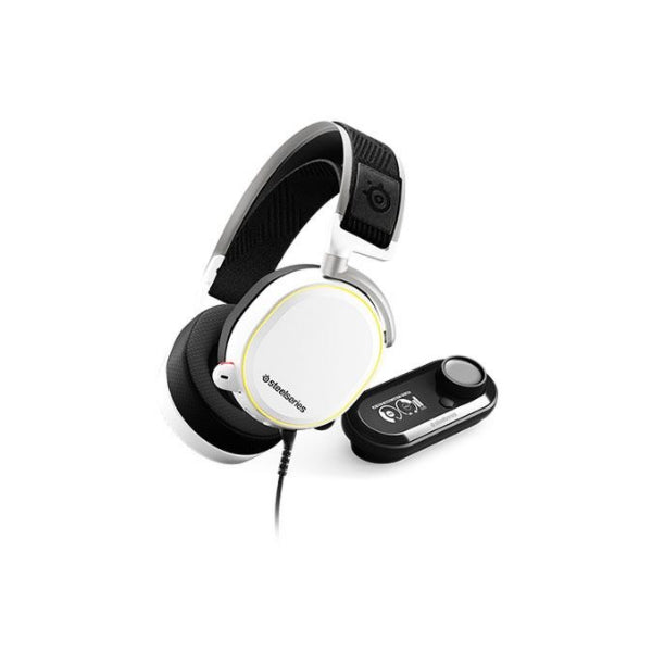 SteelSeries Arctis Pro + GameDAC Gaming Headset, Dedicated DAC And Amplifier, Audiophile - White / Black