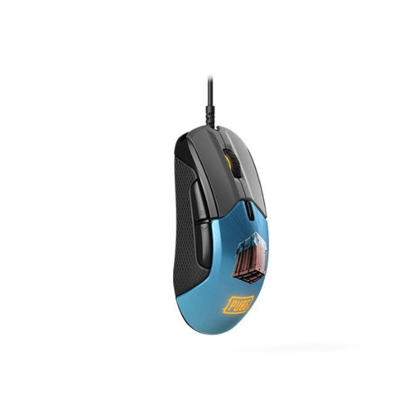 SteelSeries Rival 310 PUBG Edition Gaming Mouse, 12,000 CPI TrueMove3 Optical Sensor, Split-Trigger Buttons, RGB Lighting - Black / Blue