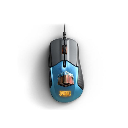 SteelSeries Rival 310 PUBG Edition Gaming Mouse, 12,000 CPI TrueMove3 Optical Sensor, Split-Trigger Buttons, RGB Lighting - Black / Blue