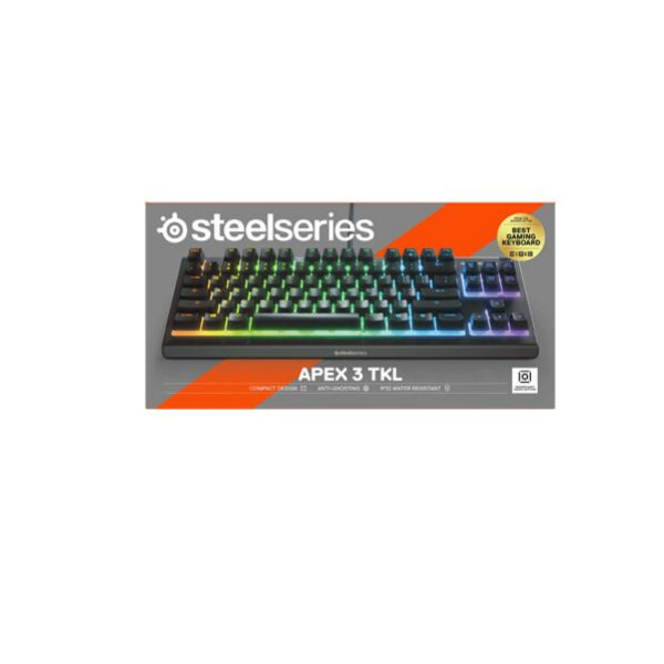 SteelSeries Apex 3 TKL Wired Membrane Gaming Keyboard- Black