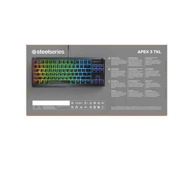 SteelSeries Apex 3 TKL Wired Membrane Gaming Keyboard- Black