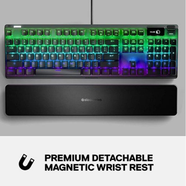 SteelSeries Apex Pro Mechanical Gaming Keyboard, Adjustable Actuation Switches, OLED Smart Display, RGB Backlit - Black