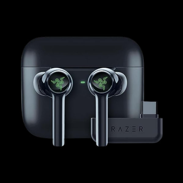 Razer New Hammerhead Pro HyperSpeed Wireless Gaming Earbuds for PC, Playstation, Switch, Mobile: Adjustable ANC - Fast Wireless Charging Case - 30 Hr Battery - Bluetooth 5.3 - Chroma RGB - Black
