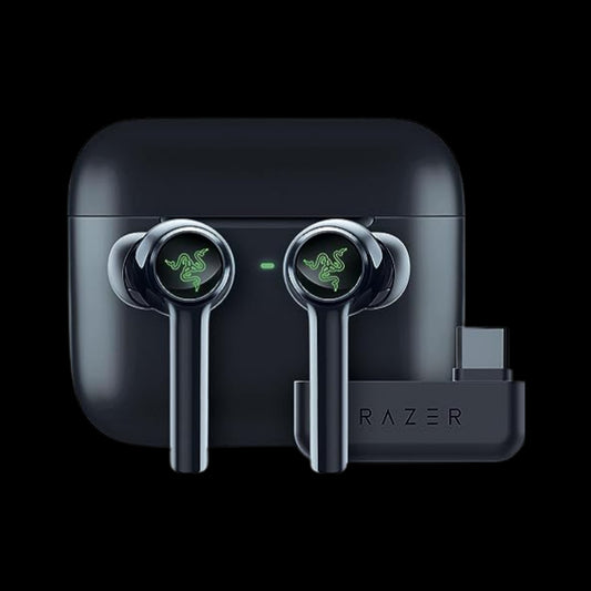 Razer New Hammerhead Pro HyperSpeed Wireless Gaming Earbuds for PC, Playstation, Switch, Mobile: Adjustable ANC - Fast Wireless Charging Case - 30 Hr Battery - Bluetooth 5.3 - Chroma RGB - Black