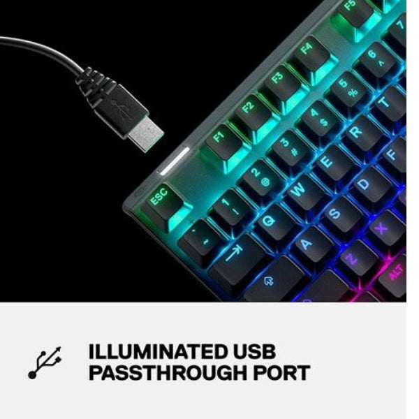 SteelSeries Apex Pro Mechanical Gaming Keyboard, Adjustable Actuation Switches, OLED Smart Display, RGB Backlit - Black