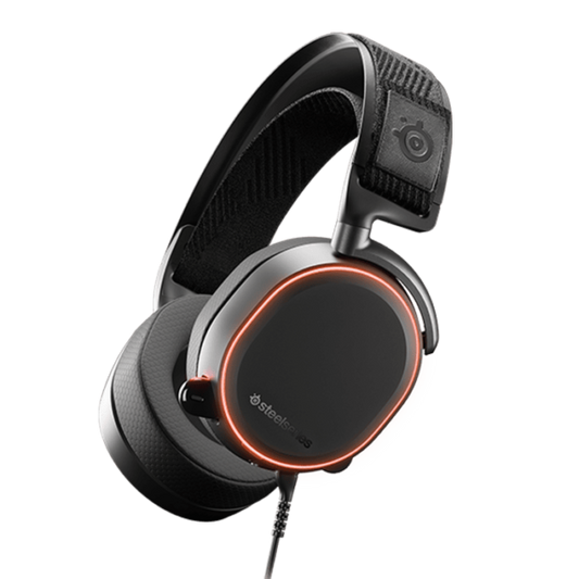 SteelSeries Arctis PRO ChatMix Dial, 40,000Hz Hi-Res, Surround Sound DTS Headphone, RGB Illuminated PC Gaming Headset