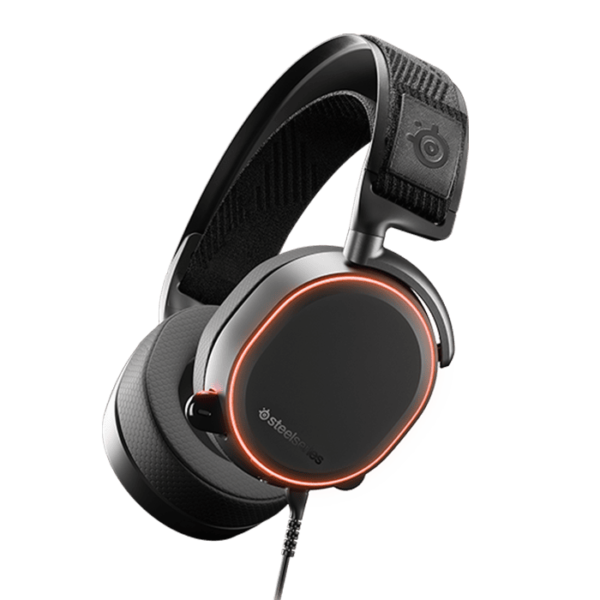 SteelSeries Arctis PRO ChatMix Dial, 40,000Hz Hi-Res, Surround Sound DTS Headphone, RGB Illuminated PC Gaming Headset