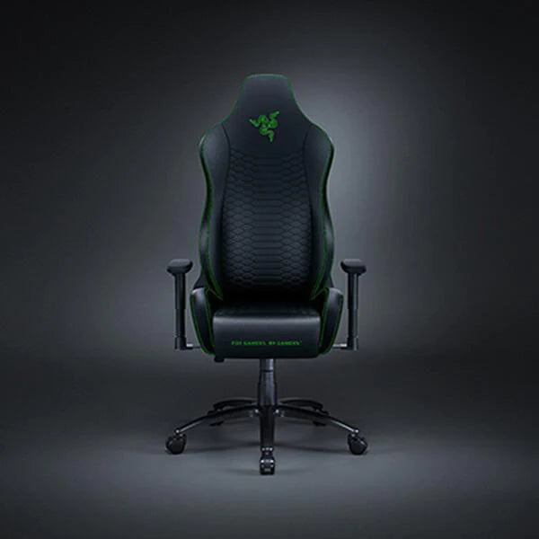 Razer Iskur X Ergonomic Gaming-Chair: Ergonomically Designed for Hardcore Gaming - Multi-Layered Synthetic Leather - High-Density Foam Cushions - 2D Armrests - Steel-Reinforced Body - Black/Green