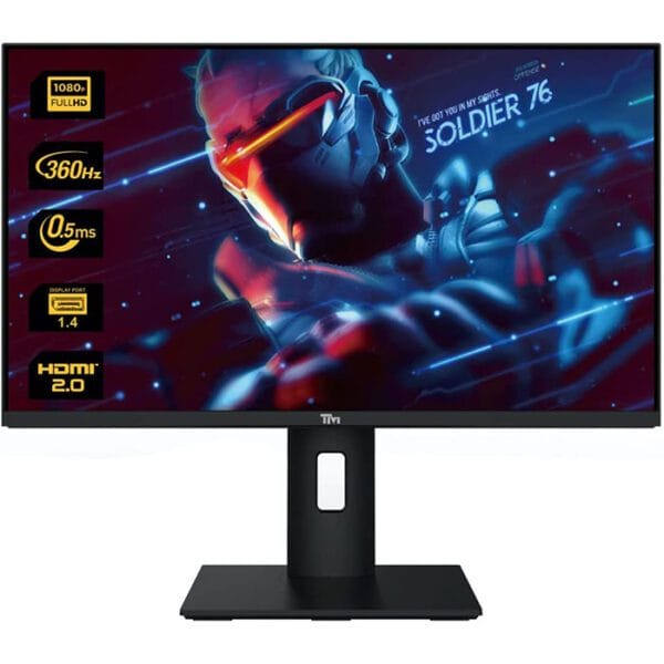 Twisted Minds TM25BFI 25” FHD IPS Panel Gaming Monitor, 360Hz Refresh Rate, 0.5ms Response Time, 16:9 Aspect Ratio, LED Backlighting, 100% sRGB, Frameless, HDMI 2.0, Black and Red