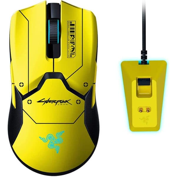 Razer Viper Ultimate with Charging Dock – Cyberpunk 2077 Edition Ambidextrous Gaming Mouse