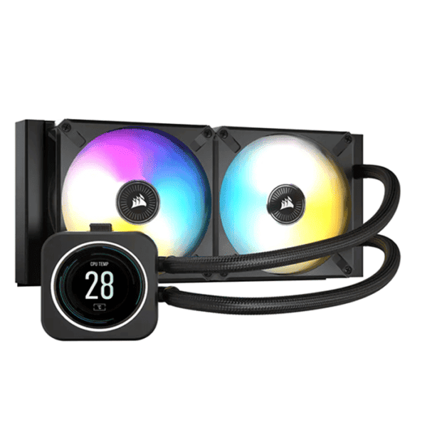 CORSAIR iCUE H100i ELITE LCD Display Liquid CPU Cooler,Black