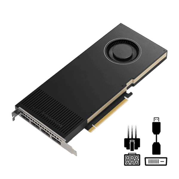 PNY NVIDIA RTX A4000 Video Card, 16GB RAM, PCI Express 4.0 x16, 4x DisplayPort 1.4a