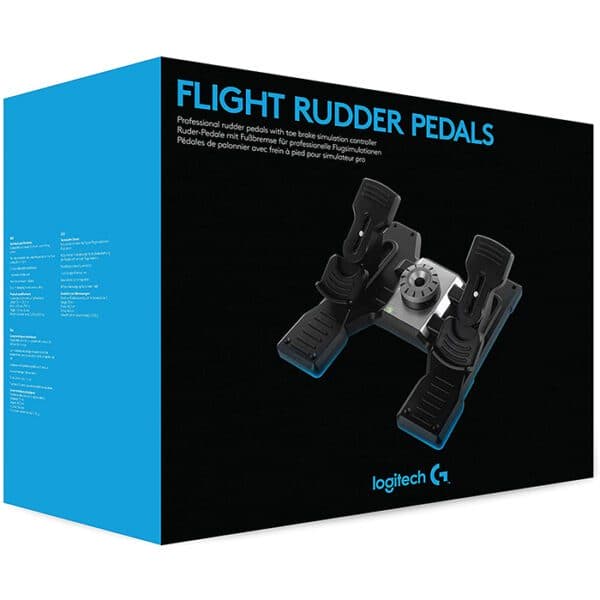 Logitech G Saitek PRO Flight Rudder Pedals, Professional Simulation Pedals with Toe Brake, Non-Slip, Precise Fluid Control, Ajustable Tension Dial, PC – Black