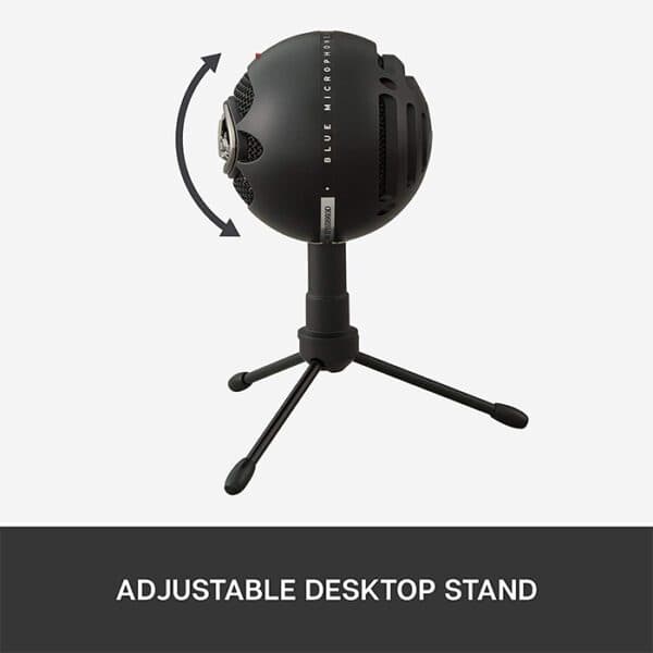 Logitech Blue Snowball Ice USB Microphone, 40-18 kHz Frequency Response, Cardioid Polar Patterns, USB Cable, For Recording / Streaming / Podcasting, Black