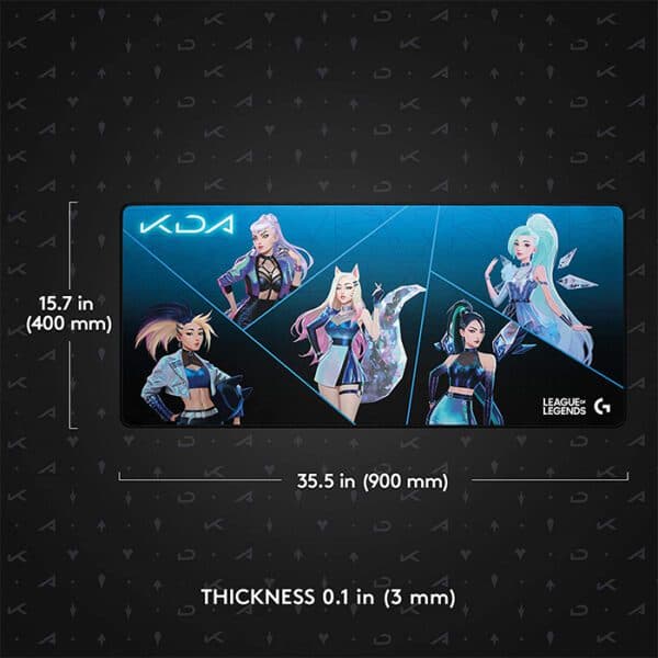 Logitech G840 Extra Large (XL) Gaming Mouse Pad KDA ,League of Legend edition | 400 X 900 mm performance tuned surface